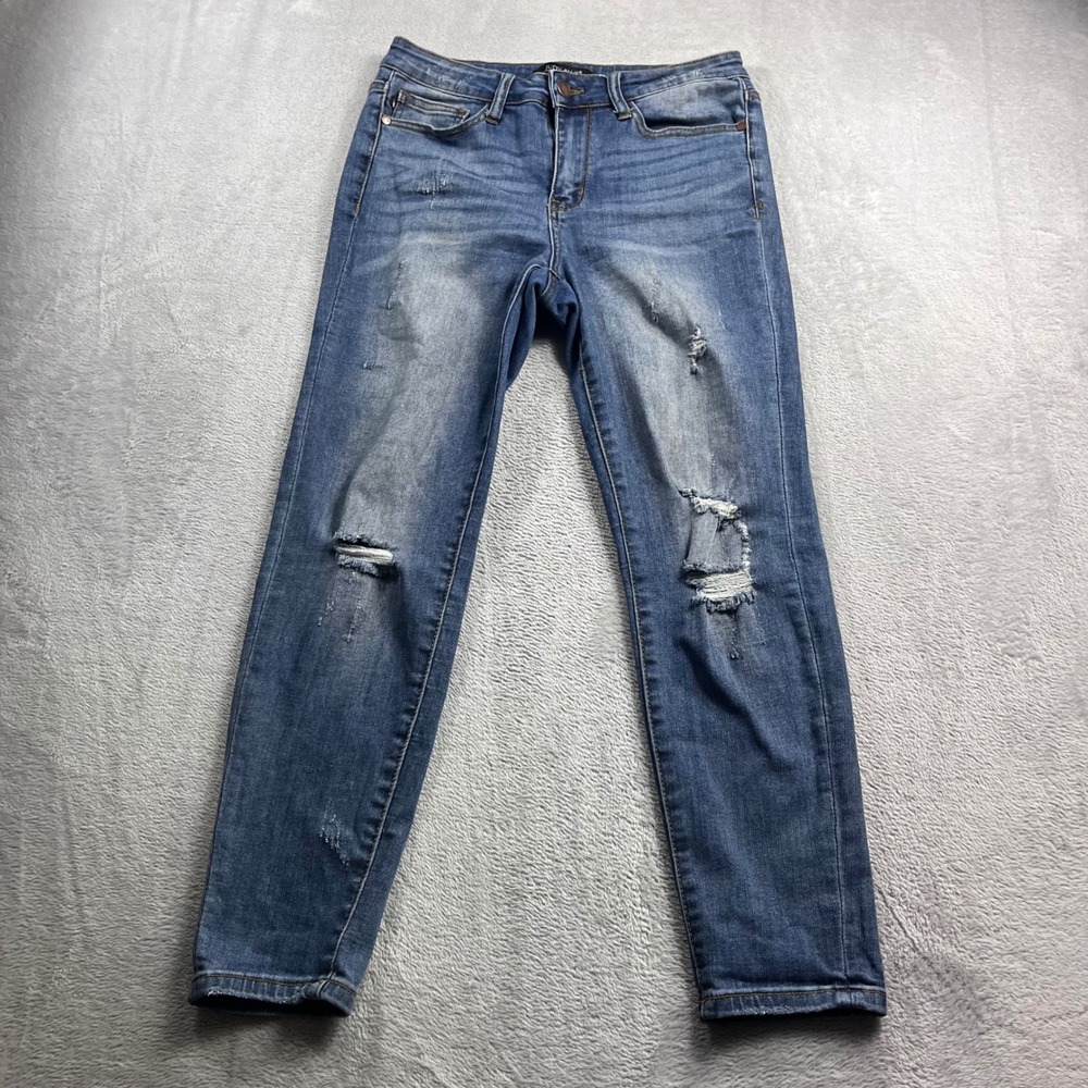Judy Blue Relaxed Fit Distressed Medium Wash Jeans Womens 29 JB8271 DK